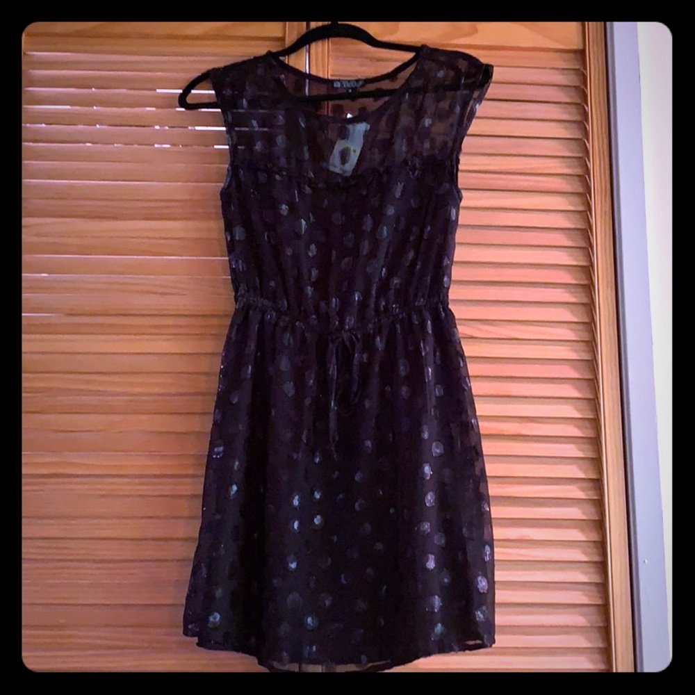 Sheer Sparkle Polka Dot Dress